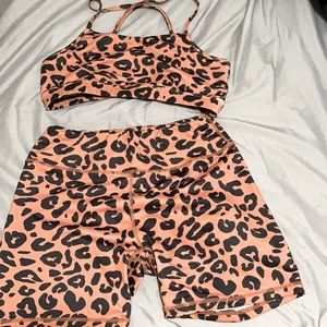 Cheetah print workout outfit